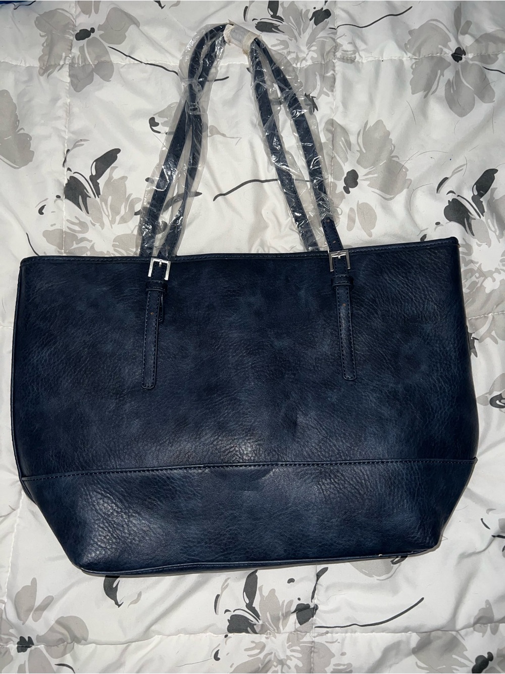 Urban Expressions Navy Faux Leather Tote